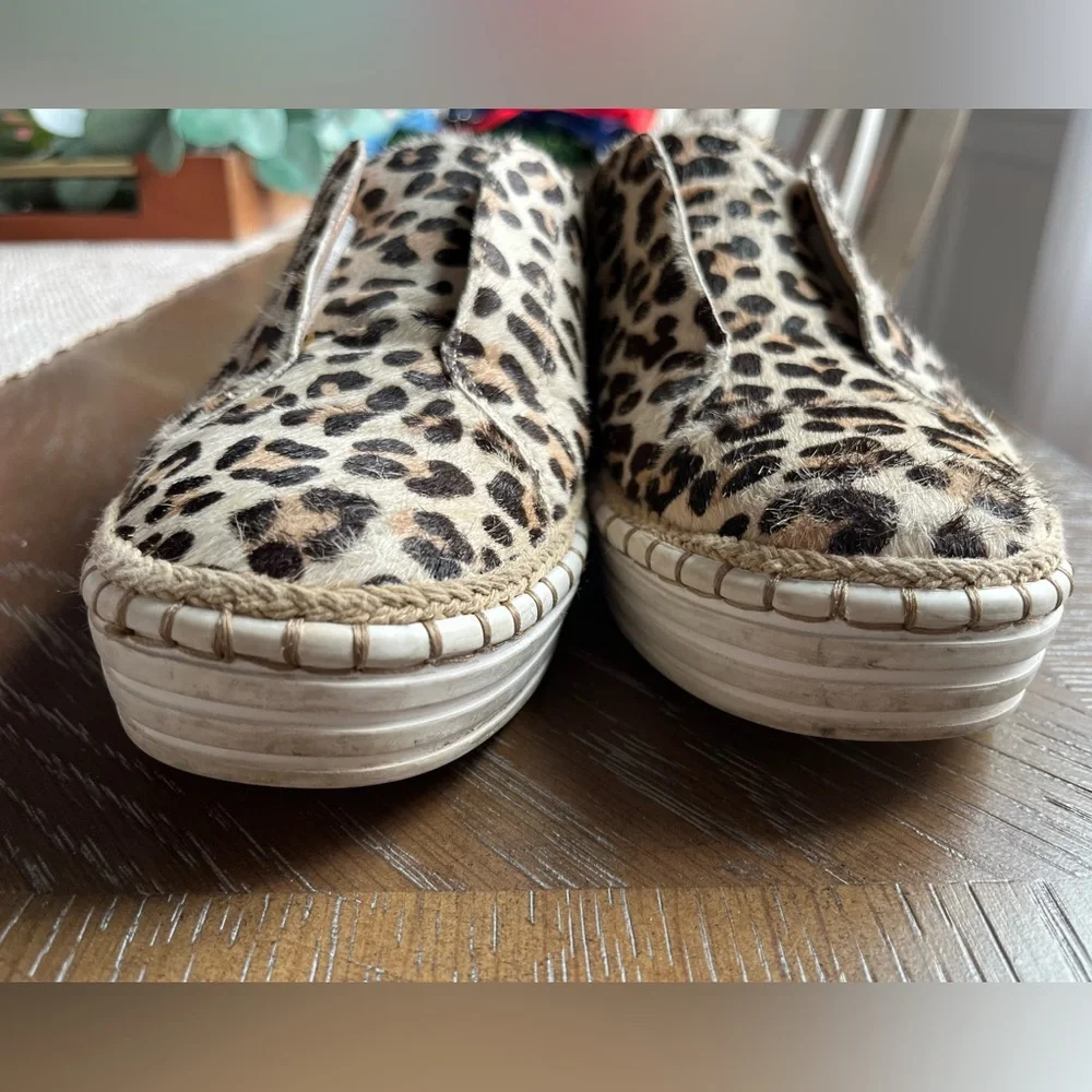 Anthropologie J Slides Leopard Print Leather Slip On Shoes Size 7.5 - Picture 5 of 11